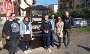 Eröffnung Bücherschrank in der Thiemstraße (Buckau) Übernahme einer Patenschaft durch die AQB gGmbH