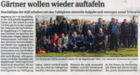 Gärtner wollen wieder auftafeln