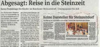 Abgesagt: Reise in die Steinzeit