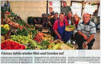 Gärtner tafeln wieder Obst und Gemüse auf