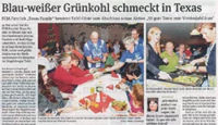 Blau-weißer Grünkohl schmeckt in Texas